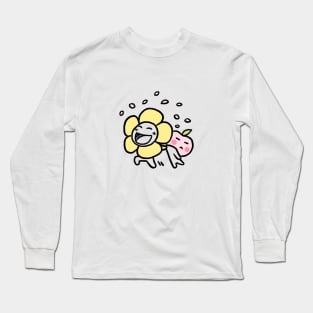 Peach and Sunflower Long Sleeve T-Shirt